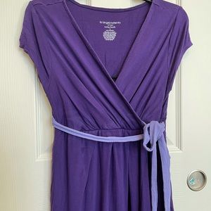 Maternity dress nursing colorblock purple small